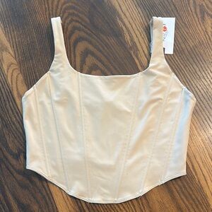Amazon Cream Bustier Sleeveless Tank Top
